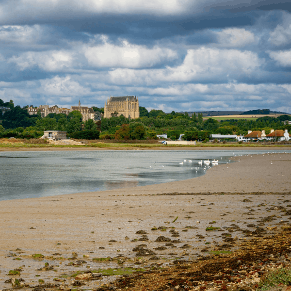 View of Lancing College from the River Adur